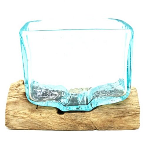 MGW-20 - Molten Glass Tank on Wood - Small Bowl - Sold in 3x unit/s per outer