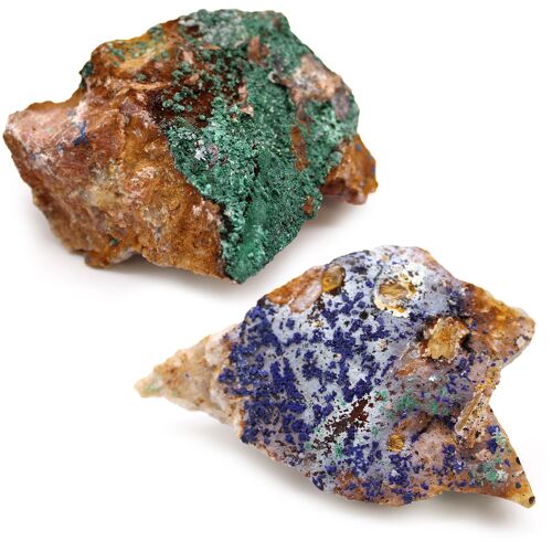 MinSP-06 - Mineral Specimens - Azurite Malachite (approx 20 pieces) - Sold in 1x unit/s per outer