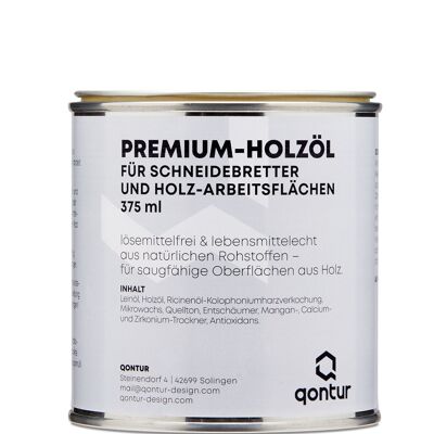Premium-Holzöl für Küchenbretter und Holz-Arbeitsplatten, lebensmittelecht, 375 ml
