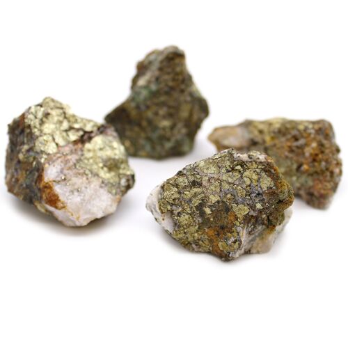 MinSP-19 - Mineral Specimens - Chalcopyrite (in-between 35-66 pieces) - Sold in 1x unit/s per outer