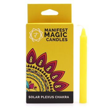 MMC-03 - Bougies Magiques Manifestes (pack de 12) - Jaune - Chakra du Plexus Solaire - Vendu en 3x unité/s par extérieur 1