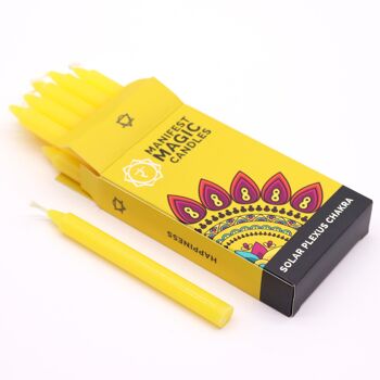 MMC-03 - Bougies Magiques Manifestes (pack de 12) - Jaune - Chakra du Plexus Solaire - Vendu en 3x unité/s par extérieur 2