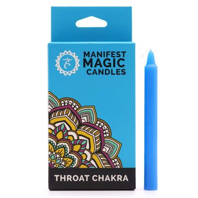 MMC-05 - Candele magiche Manifest (confezione da 12) - Blu - Chakra della gola - Venduto in 3 unità/i per esterno