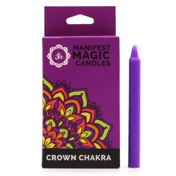MMC-07 ​​- Bougies magiques manifestes (paquet de 12) - Violet - Chakra de la couronne - Vendu en 3x unité/s par extérieur 1