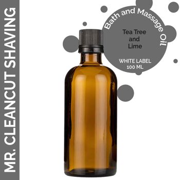 MOLUL-12 - Huile de rasage Mr Cleancut - 100 ml - Étiquette blanche - Vendu en 10x unité/s par extérieur