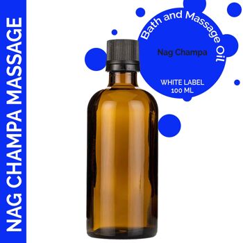 MOLUL-15 - Huile de massage Nag Champa - 100 ml - Étiquette blanche - Vendu en 10x unité/s par extérieur