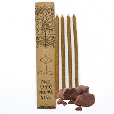 MSantoI-26 - Bastoncini di incenso grandi Palo Santo - Cioccolato - Venduto in unità 3x per esterno