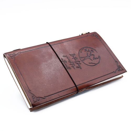 MSJ-02 - Handmade Leather Journal - Be the Change - Brown 22x12x1.5 cm (80 pages) - Sold in 1x unit/s per outer