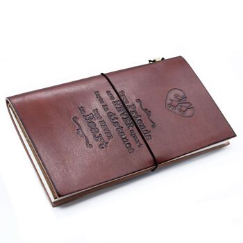 MSJ-05 - Journal en cuir fait main - True Friends - Marron 22x12x1.5 cm (80 pages) - Vendu en 1x unité/s par extérieur 1