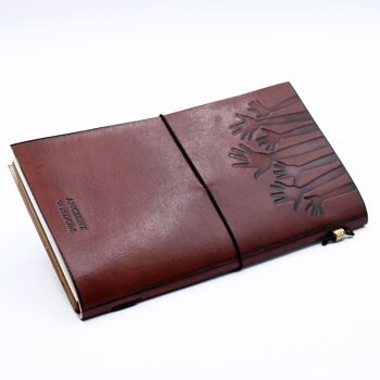 MSJ-05 - Journal en cuir fait main - True Friends - Marron 22x12x1.5 cm (80 pages) - Vendu en 1x unité/s par extérieur 2