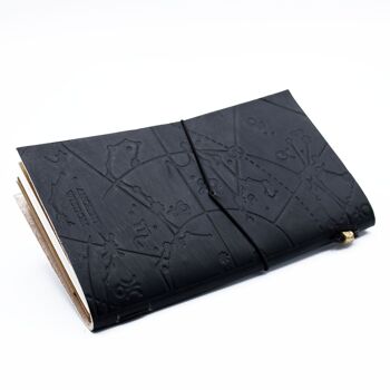 MSJ-09 - Journal en cuir fait main - Mon petit livre noir - Noir 22x12x1.5 cm (80 pages) - Vendu en 1x unité/s par extérieur 2