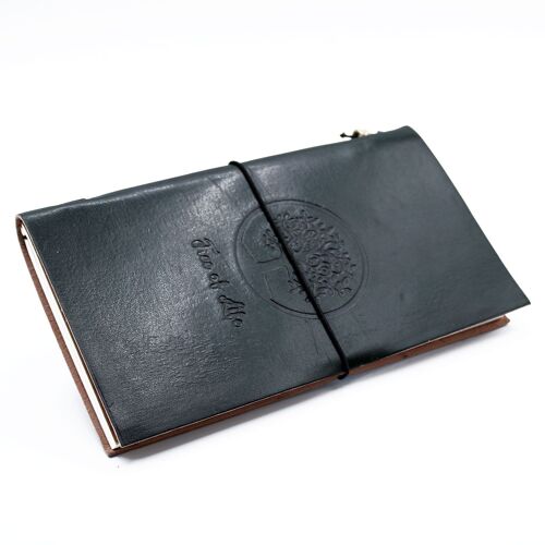 MSJ-12 - Handmade Leather Journal - Tree of Life - Green 22x12x1.5 cm (80 pages) - Sold in 1x unit/s per outer