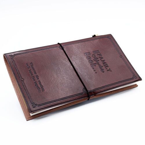MSJ-14 - Handmade Leather Journal - Our Family Adventure Book - Brown  22x12x1.5 cm (80 pages) - Sold in 1x unit/s per outer