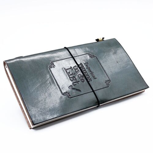 MSJ-11 - Handmade Leather Journal - Important Things To Do - Grey 22x12x1.5 cm (80 pages) - Sold in 1x unit/s per outer