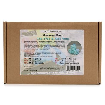 MSP-02 - Savons de massage - Tea Tree & Aloe Vera - Vendu en 6x unité/s par enveloppe 2