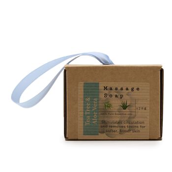 MSPS-02 - Savons de massage simples en boîte - Arbre à thé et aloe vera - Vendus en 3x unité/s par enveloppe 2