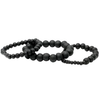 Nbang-01 - Tailles assorties - Perles de bois noir - Vendu en 12x unité/s par extérieur 1
