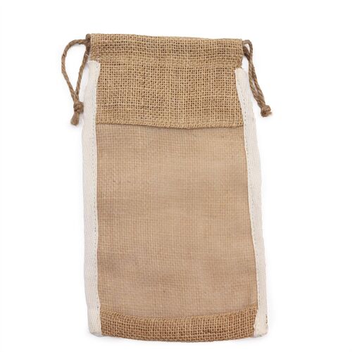 NatWP-07 - Lrg Washed Jute Pouch - 26x15cm - Sold in 10x unit/s per outer