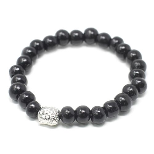 Nbang-06 - Darkwood Beads & Buddha Bangle - Sold in 12x unit/s per outer