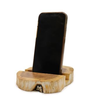 NMH-02 - Support de téléphone en bois Gamal Lrg - Blanchi - Vendu en 1x unité/s par extérieur 3