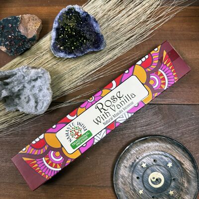 NMMi-02 - Incenso Namaste Mandala Masala - Rosa con vaniglia - Venduto in 12 unità per esterno