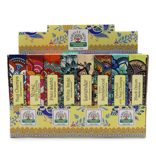 NMMi-ST - Namaste Mandala Masala Incense Display Pack (6x8 Fragrance) - Sold in 48x unit/s per outer