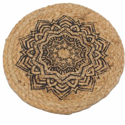 NPMAT-07 - Tovaglietta all'americana naturale - Iuta 30 cm - Stampa Mandala - Venduto in 4x unità per esterno