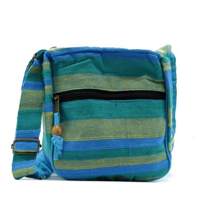 NSBag-17 - Bolso bandolera Lrg Nepal (correa ajustable) - Spring Meadows verde y azul - Se vende en 1 unidad/s por exterior