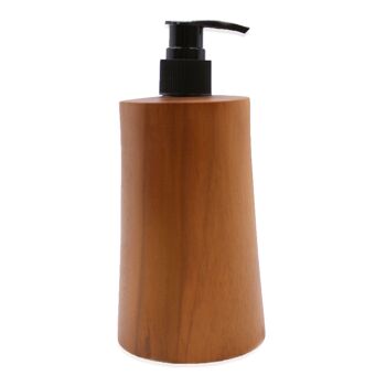 NSD-04 - Distributeur de savon en bois de teck naturel - Conique - 200 ml - Vendu en 6x unité/s par extérieur 1