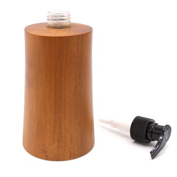 NSD-04 - Distributeur de savon en bois de teck naturel - Conique - 200 ml - Vendu en 6x unité/s par extérieur 3