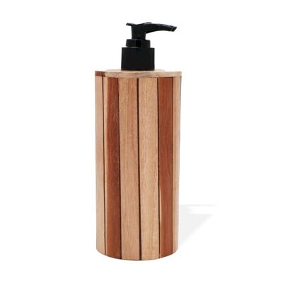 NSD-03 - Dispensador de jabón de madera de teca natural - Redondo - Se vende en 6 unidades por exterior