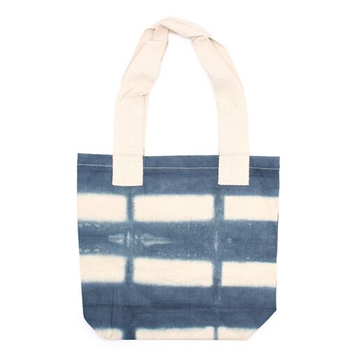 NTDB-02 - Natural Tie-Dye Cotton Bag (8oz) - 38x42x12cm - Grey Blocks - Natural Handle - Sold in 1x unit/s per outer