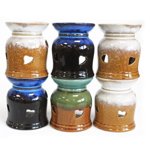 OBCS-04 - Classic Rustic Oil Burner - Heart Cut-out (assorted) - Sold in 6x unit/s per outer