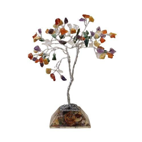 OGemT-01 - Gemstone Tree with Orgonite Base - 80 Stones - Multi - Sold in 1x unit/s per outer