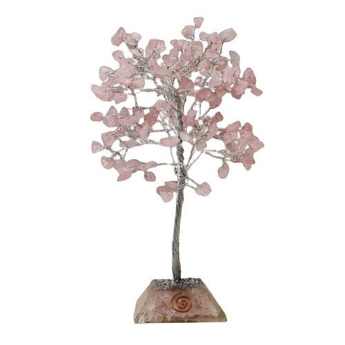 OGemT-07 - Gemstone Tree with Orgonite Base - 160 Stones - Rose Quartz - Sold in 1x unit/s per outer