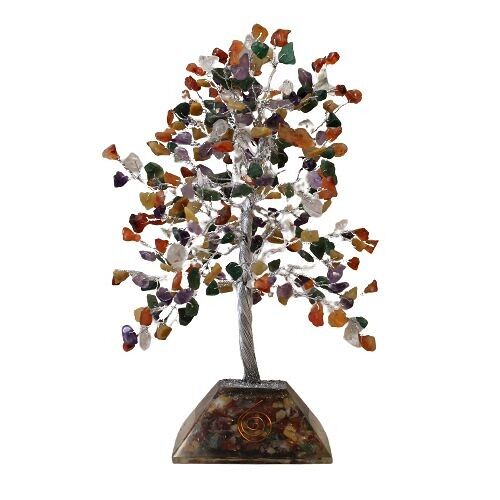 OGemT-09 - Gemstone Tree with Orgonite Base - 320 Stones - Multi - Sold in 1x unit/s per outer