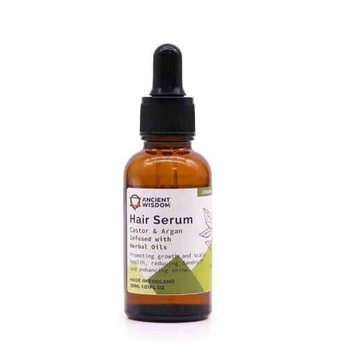 OHS-04 - Organic Hair Serum 30ml - Herbal - Sold in 3x unit/s per outer