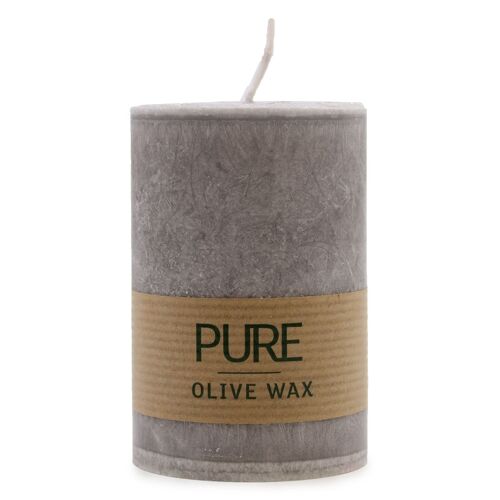 OliveC-02 - Pure Olive Wax Candle 90x60 - Grey - Sold in 6x unit/s per outer