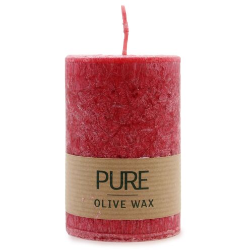 OliveC-05 - Pure Olive Wax Candle 90x60 - Red - Sold in 6x unit/s per outer