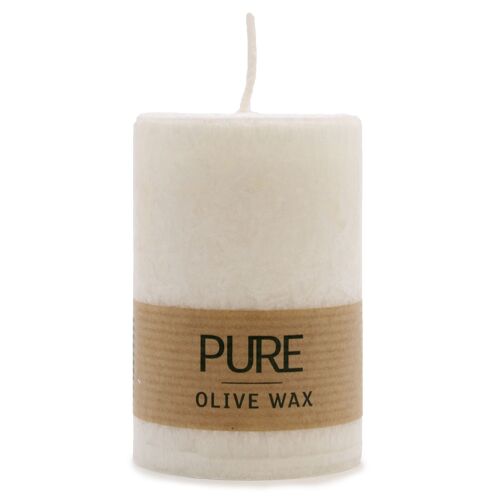 OliveC-01 - Pure Olive Wax Candle 90x60 - White - Sold in 6x unit/s per outer