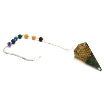 OrgCP-08 - Orgonite Power Chakra Pendule - Fleur de Vie - Vendu en 1x unité/s par extérieur 1