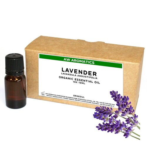 OrgeoUL-01 - Lavender Organic Essential Oil 10ml - White Label - Sold in 10x unit/s per outer