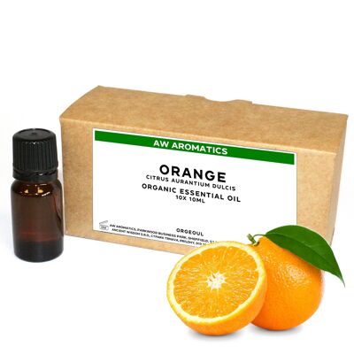 OrgeoUL-09 - Ätherisches Bio-Orangenöl 10 ml - Weißes Etikett - Verkauft in 10er-Einheiten pro Umkarton