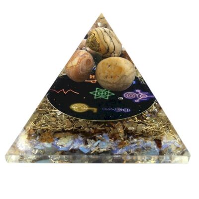 Orgn-27 - Orgonite Pyramid - Midnight Reiki - 70mm - Venduto in 1x unità/i per esterno