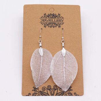 POT-13A - Boucles d'oreilles - Feuille de bravoure - Argent - Vendu en 1x unité/s par extérieur 2