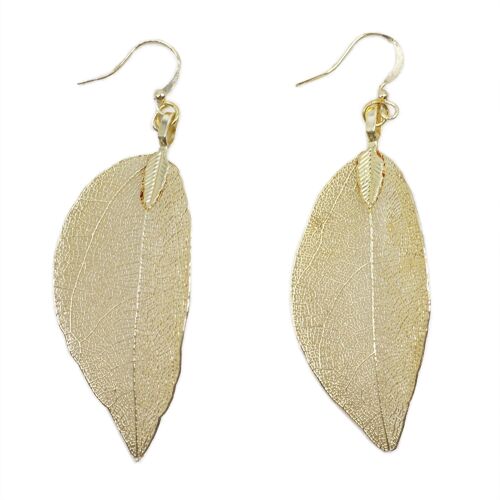 POT-13B - Earrings - Bravery Leaf - Gold - Sold in 1x unit/s per outer