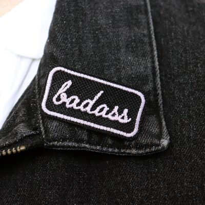 "Badass" embroidered brooch