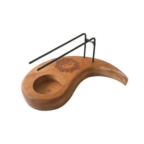 PSH-11 - Teardrop Palo Santo Heater - Teak Wood - Yin & Yang Design - Sold in 1x unit/s per outer