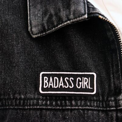 "Badass girl" embroidered brooch