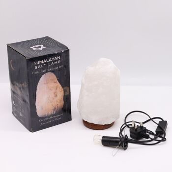 QSalt-13WUK - Lampe au sel de l'Himalaya Crystal Rock - & Base apx 3-5kg - UK - Vendu en 1x unité/s par extérieur 2